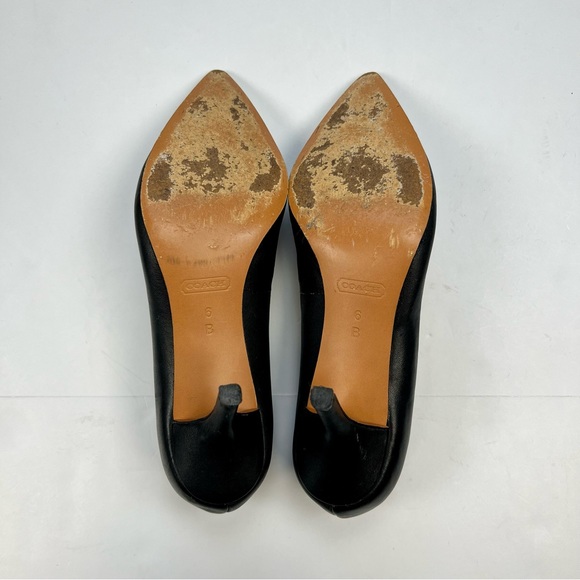 Coach Black Snake Skin Leather Point High Heel Pumps Size 6 B - Picture 6 of 12